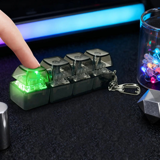 4 Key Keyboard Switches Tester Stress Relief Keyboard Clicker Keyboard Fidget Keychain For Students Office Coworkers
