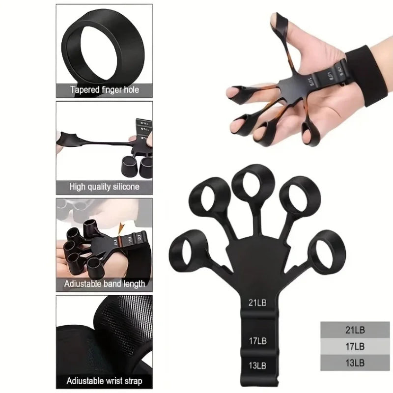 5-Finger Trainer Silicone Wrist Grip Strengthener Hand Strength Recovery for Fingers Therapy & Vein Circulation Improvement