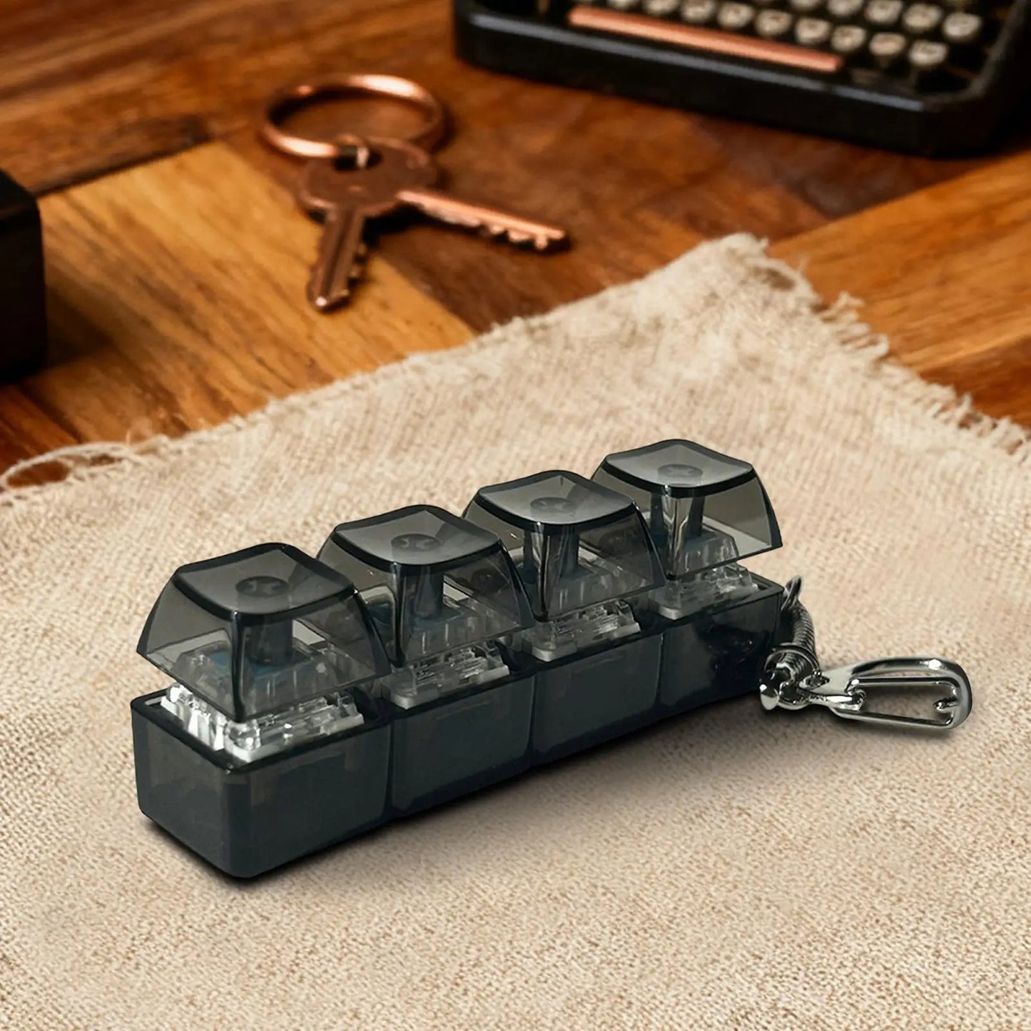 4 Key Keyboard Switches Tester Stress Relief Keyboard Clicker Keyboard Fidget Keychain For Students Office Coworkers