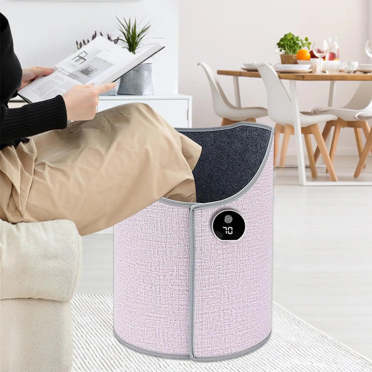 Leg Heater Under Desk 5 Levels Adjustable Ergonomic Quiet Wrap Under The Desk Leg Warmer for Indoor Office Room Home Bedroom